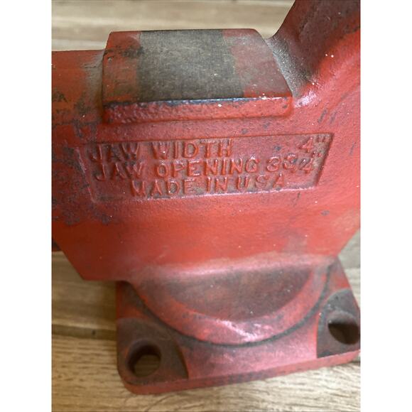 Vintage WILTON Vise Jaws Width 4” w/ Swivel Base & Jaw USA - Picture 4 of 9